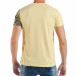 Tricou de bărbați galben cu imprimeu frunze de palm tsf250518-26 3