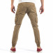 Pantaloni cargo de bărbați kaki cu manșete elastice it260318-104 4