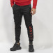 Jogger de bărbați negru cu accente roșii it041019-6 2