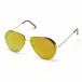 Ochelari de soare stil Aviator cu lențile Oglinda- Auriu it250418-28 2