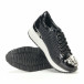 Pantofi sport negri de dama cu pietre și din materiale pe exterior combinate  it240118-6 5