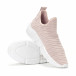 Pantofi sport slip-on de dama roz din țesătură tehnică it160318-64 4