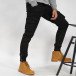 Cargo Jogger de bărbați negru cu fermoare it041019-39 2