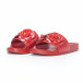 Papuci de dama roșii cu flori embosate it230418-20 3