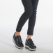 Pantofi sport negri de dama din piele ecologica cu platforma în negru-alb it240118-41 2