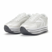 Pantofi sport de dama albi cu platforma și efect strălucitor it160318-55 4