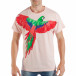 Tricou roz pentru bărbați cu imprimeu papagal tsf250518-7 2