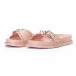 Papuci de dama roz cu pietre și ținte it230418-10 3