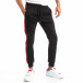Pantaloni sport negri cu benzi pentru bărbați it250918-38 3
