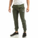 Pantaloni de trening verzi pentru bărbați cu benzi logo it090519-21 2