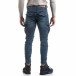 Cargo Jeans albaștri de bărbați stil rocker it170819-54 4