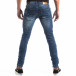 Slim Jeans albaștri cu aplicații și patch-uri pentru bărbați it260918-1 5