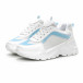 Pantofi sport de dama Chunky în alb și albastru it240419-45 3
