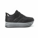 Pantofi sport de dama cu platforma în negru-gri it150818-31 2