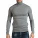 Pulover gri pentru bărbați din tricot fin cu guler rulat  it261018-104 2