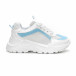 Pantofi sport de dama Chunky în alb și albastru it240419-45 2