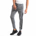 Pantaloni sport gri deschis cu benzi negre pentru bărbați it250918-47 2