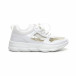 Pantofi sport de dama albi cu părți transparente it240419-55 2