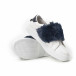 Teniși Slip-on albi de dama cu călcâi și puf albastru it150818-55 4