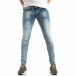 Washed Slim Jeans albaștri pentru bărbați it210319-14 2