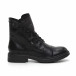 Botine de dama negre cu limbă decorată it260919-67 2