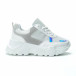 Pantofi sport pentru dama în alb-gri cu talpă groasă  it250119-37 2