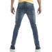 Washed Jeans de bărbați albaștri cu rupturi it040219-10 3