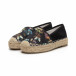 Espadrile de dama din satin negru motiv floral it240419-29 3