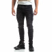 Cargo Jeans negri de bărbați stil rocker it170819-53 3