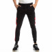Pantaloni sport pentru bărbați din bumbac negru cu roșu it261018-39 3