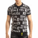 Tricou polo de bărbați negru cu inscripții it150419-62 2
