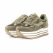Pantofi sport cu platforma pentru dama în verde militar it150818-65 3