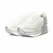 Pantofi sport cu platforma în argintiu-alb pentru dama  it150818-70 3