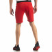 Pantaloni sport scurți roșii cu benzi de bărbați it210319-59 4