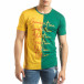 Tricou de bărbați în verde și galben cu imprimeu it150419-58 2