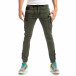 Pantaloni cargo pentru bărbați verzi cu accente negre it261018-31 3