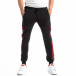 Pantaloni sport negri cu benzi roșii pentru bărbați it250918-46 3