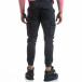 Pantaloni cargo negri de bărbați cu manșete din tricot it170819-10 4