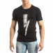 Tricou negru de bărbați cu imprimeu cauciucat it150419-77 2