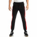 Pantaloni sport pentru bărbați negri cu benzi roșii it261018-37 3