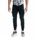 Cargo Jogger de bărbați negru cu fermoare it041019-39 4