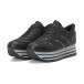 Pantofi sport de dama cu platforma în negru-gri it150818-31 3