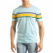 Tricou pentru bărbați albastru cu dungi colorate it150419-54 2