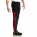 Pantaloni sport pentru bărbați din bumbac negru cu roșu it261018-39 2