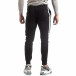 Pantaloni sport de bărbați flaușați negri cu banda albă it170819-28 4