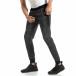 Pantaloni sport pentru bărbați în melanj negru-gri it261018-53 2