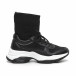Pantofi sport de dama negri tip șosetă cu talpă groasă it260919-49 2