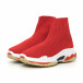 Pantofi sport de dama Slip-on din țesătură tehnică roșie it130819-46 3