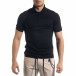 Tricou cu guler bărbați Breezy negru tr110320-57 2