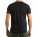 Tricou negru cu imprimeu de bărbați tsf190219-13 3
